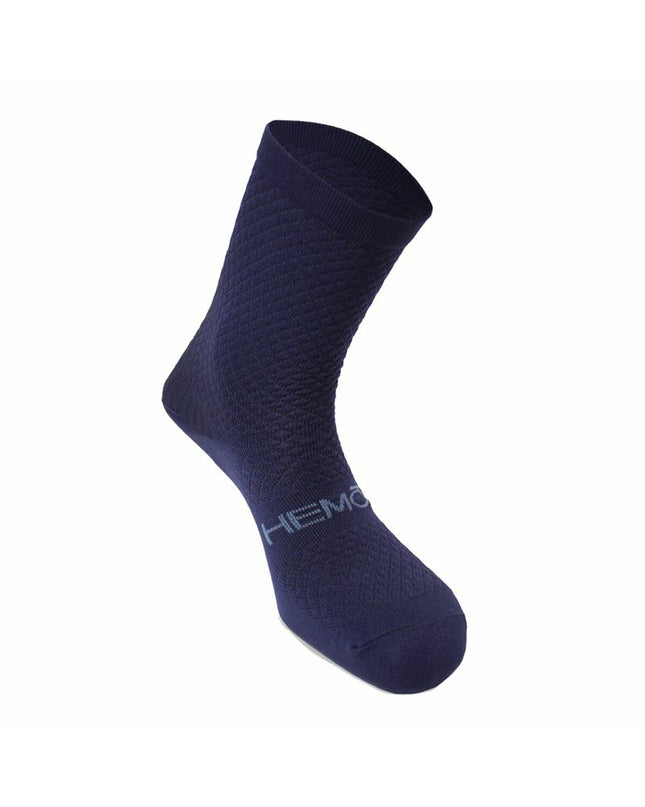 Blue Hemon Fedaia sports socks for cycling and outdoor activities, featuring breathable fabric and reinforced heel and toe.