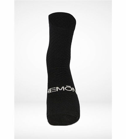 Black Hemon Fedaia sports socks designed for cycling and outdoor activities, featuring a comfortable, athletic fit.