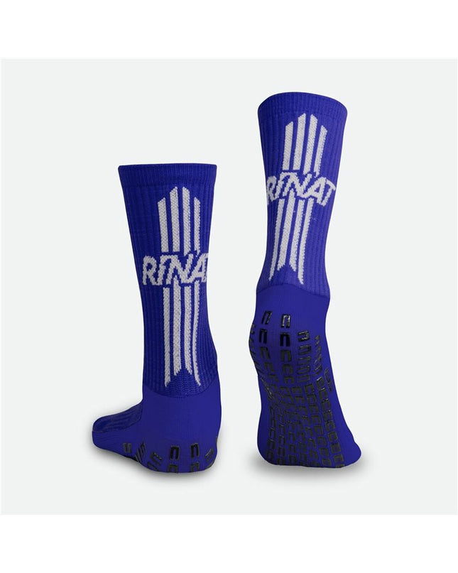 Rinat sports anti-slip blue socks designed for outdoor activities and hiking, featuring grip soles for stability during sports.