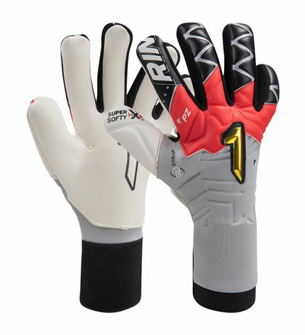 Rinat Keeperhandschoenen Xtreme Guard Zhero semi grijs voetbal sport en outdoor voor volwassenen, handdruk en grip details zichtbaar
