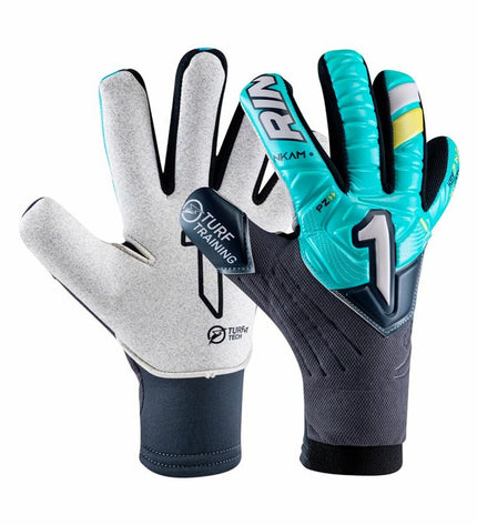 Rinat Keeperhandschoenen Nkam Training Indigo for adults, football goalkeeper gloves with grip and durability for sport and outdoor use.
