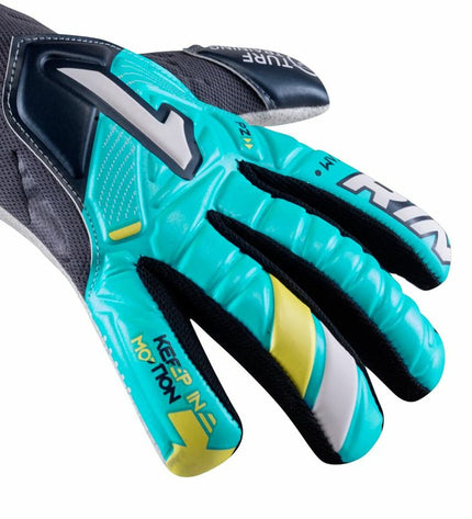 Rinat Keeperhandschoenen Nkam Training Indigo for adults, football goalkeeper gloves with grip and durability, sport and outdoor use.