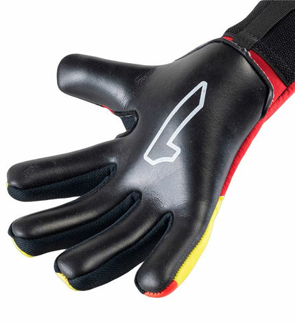 Rinat Keeperhandschoenen Rinat Nkam Semi Onana in red, adult size, designed for soccer goalkeeping and outdoor sports.