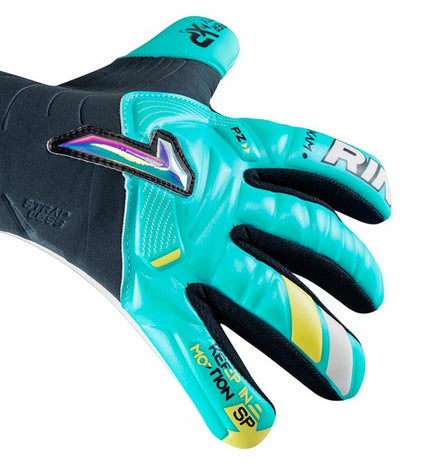 Rinat Keeperhandschoenen Rinat Nkam Semi Water for adults, designed for football and outdoor sports, with textured palms and adjustable wrist straps.