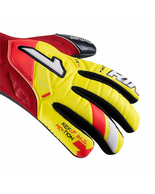 Rinat Keeperhandschoenen Rinat Nkam Training in rood, adult goalkeeper gloves for soccer training and outdoor play.