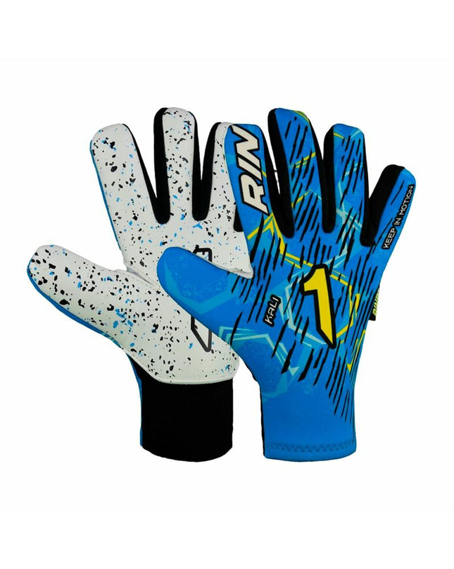 Rinat Kali As multicolour adult goalkeeper gloves for soccer, featuring vibrant design and protective palm material.