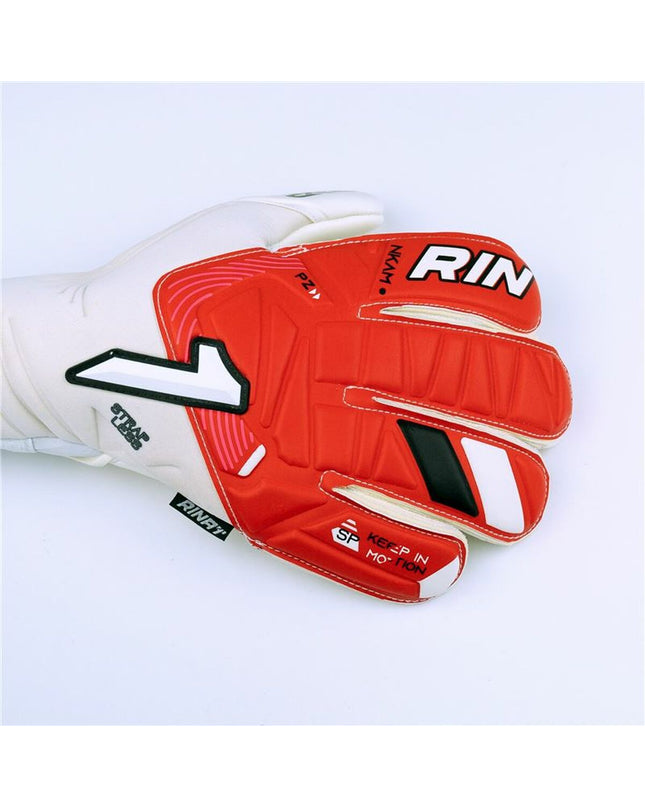 Red Rinat Keeperhandschoenen Rinat Nkam Prime Infantil for football, sport and outdoor use, with padded palms and secure wrist straps.