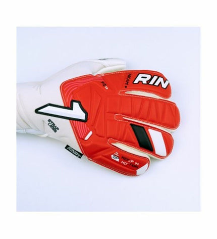 Rinat Keeperhandschoenen Rinat Nkam Prime in red, adult football goalkeeper gloves with padding and grip for sports use