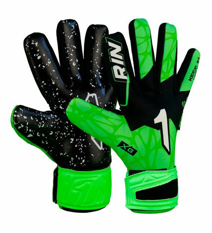 Rinat Rinat Xtreme Guard Dominius As multicolour adult football goalkeeper gloves with protective padding.