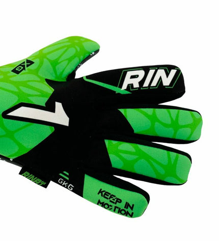 Multicolored Rinat Keeperhandschoenen Xtreme Guard Dominius As for adult soccer goalkeeping, with padded palm and vibrant design.