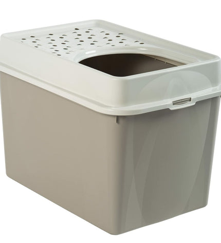 Rotho My Pet BERTY cat litter box in white with a rectangular shape, measuring 57x40x33 cm, designed for feline use.