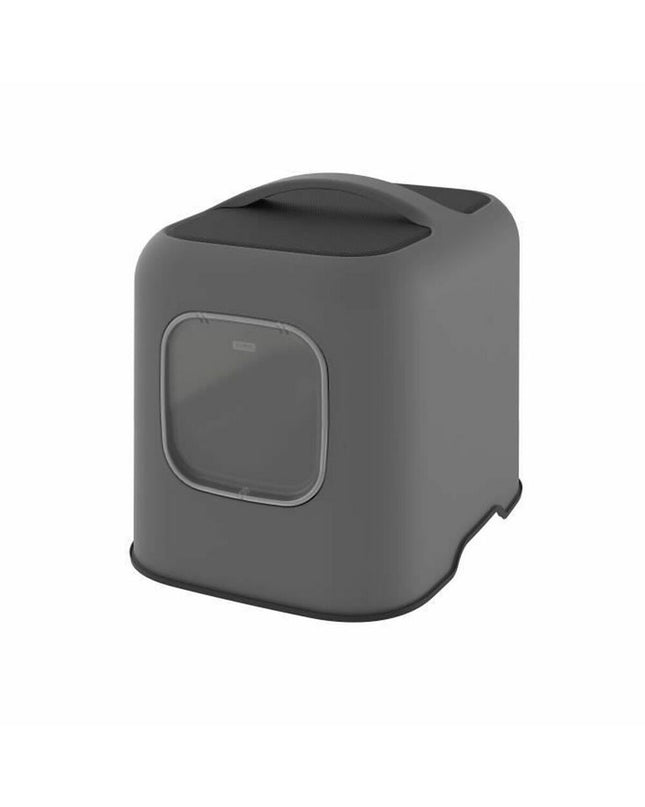 Rotho My Pet Antracita plastic cat litter box, durable and spacious for cats, in sleek dark gray color.