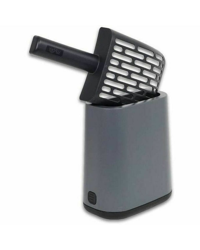 Rotho My Pet gray recycled plastic cat litter box made of durable, eco-friendly material for pets and easy to clean.
