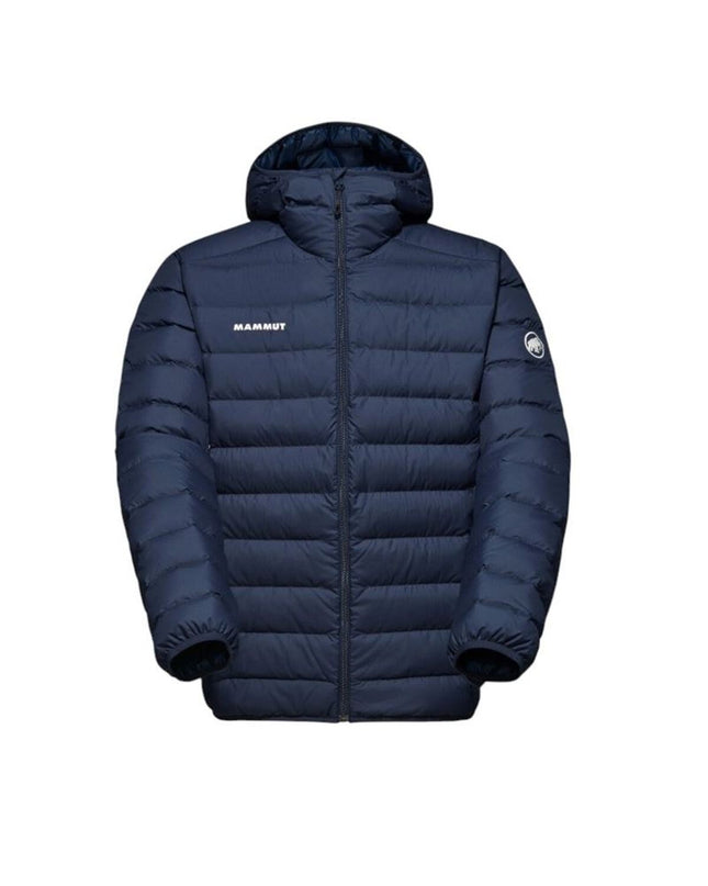 Mammut Waymarker men's blue sports outdoor jacket with waterproof and windproof features for hiking and camping.