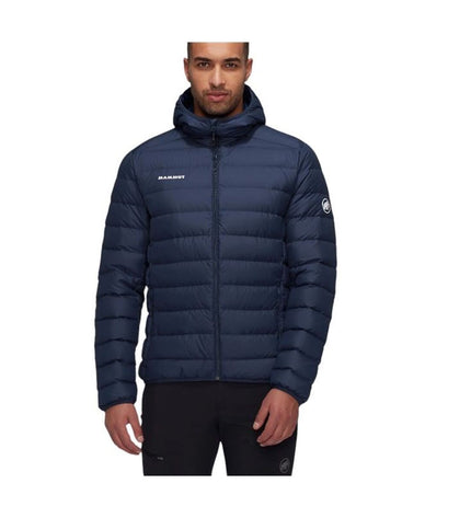 Men's Mammut Waymarker marine blue sports jacket for outdoor activities, ideal for hiking and camping.