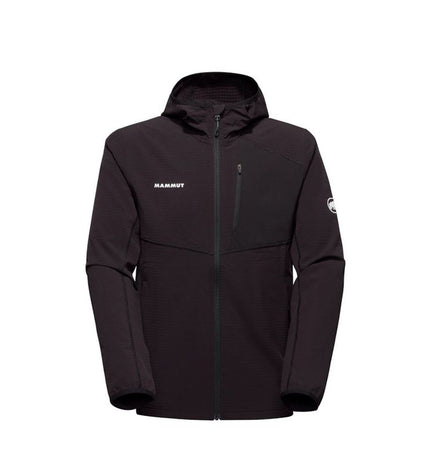 Mammut Madris Light men's sport jacket in black, suitable for outdoor activities like hiking and camping, with a sleek design.