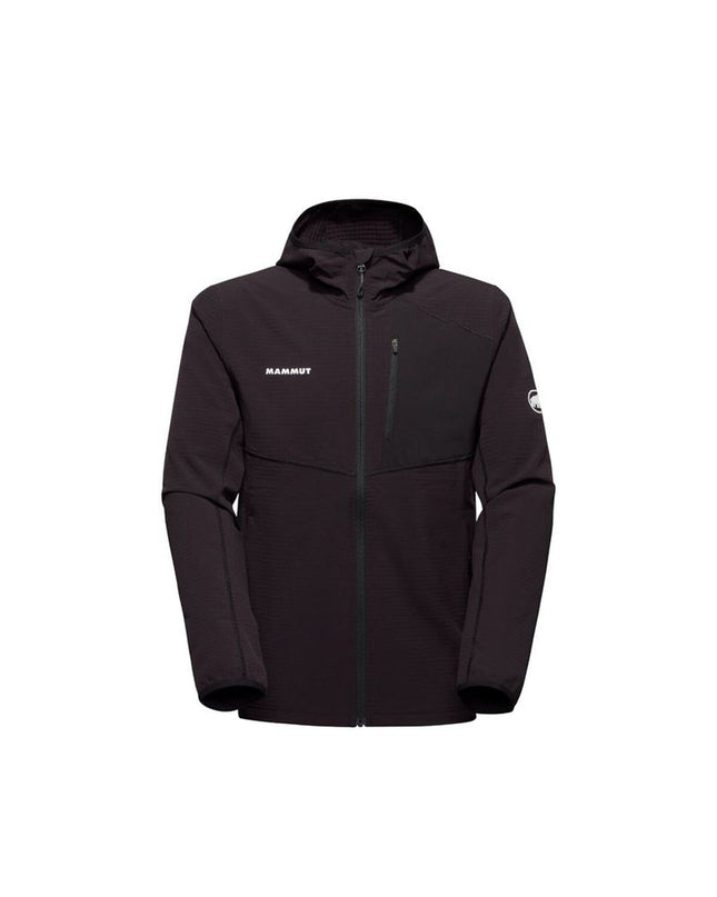 Mammut Madris Light men's sport jacket in black, suitable for outdoor activities like hiking and camping, with a sleek design.