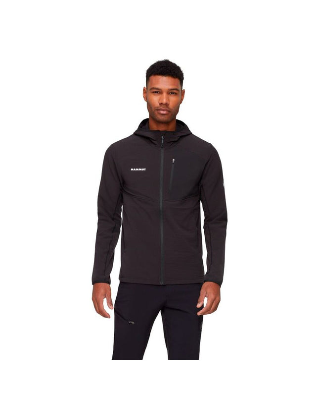 Black Mammut Madris Light men's sport jacket designed for outdoor activities, featuring a lightweight, water-resistant outdoor jacket.