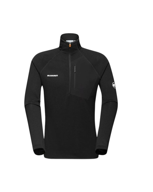 Mammut Aenergy Light Ml half zip men's sport jacket in black, ideal for outdoor activities and hiking.