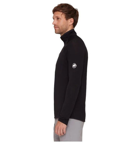 Mammut Aenergy Light Ml half-zip men's sports jacket in black, suitable for outdoor activities like hiking and camping.