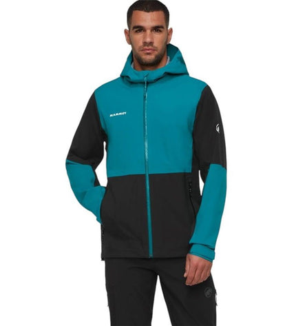 Blue Mammut Linard Guide Hs men's sports outdoor jacket, suitable for hiking and camping, with a lightweight, weather-resistant design.