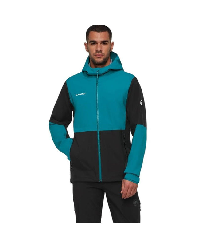 Blue Mammut Linard Guide Hs men's sports outdoor jacket, suitable for hiking and camping, with a lightweight, weather-resistant design.