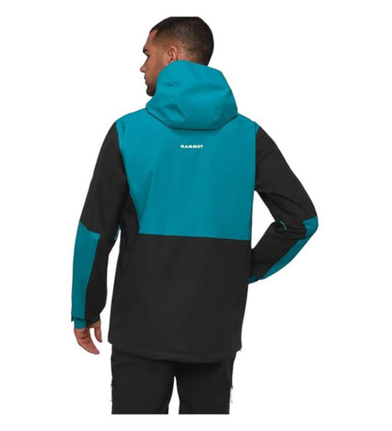 Mammut Linard Guide HS men's outdoor sport jacket in blue, suitable for hiking and camping activities.