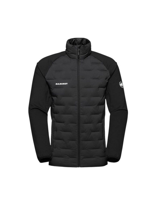 Black Mammut Sender men's sport jacket for outdoor activities, featuring a lightweight, hybrid design suitable for hiking and camping.