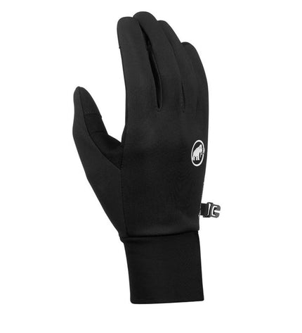 Black Mammut Astro Light gloves designed for outdoor activities like camping and hiking, featuring lightweight, durable construction.