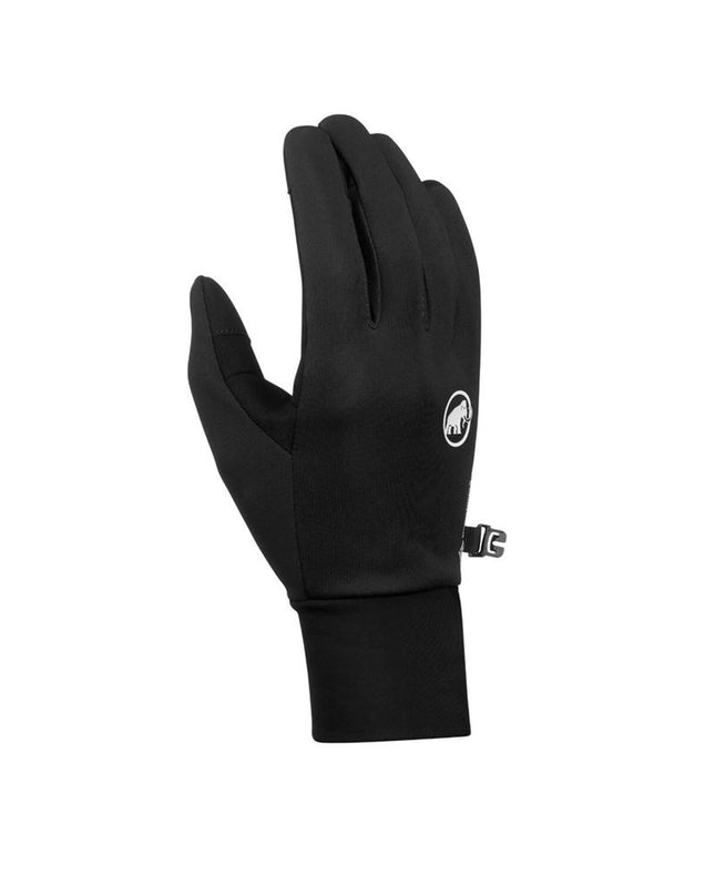 Black Mammut Astro Light gloves designed for outdoor activities like camping and hiking, featuring lightweight, durable construction.