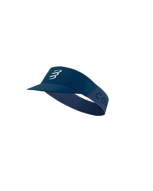 Blue Compressport Pro Racing Visor for tennis, lightweight sport and outdoor headwear, one size fits all, designed for performance.