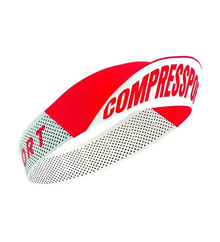Blue Compressport Pro Racing visor for tennis and outdoor sports, lightweight and breathable, one size fits all.