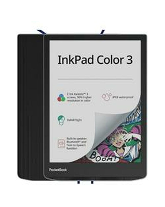 PocketBook PB743K3-1-WW 7.8-inch eBook reader with 32GB storage, black front and sleek design, electronic reading device.