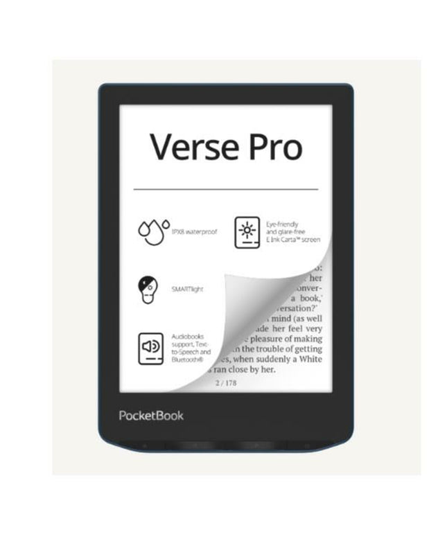 PocketBook e-book reader with 8 GB storage, compact electronic device for reading digital books and eBooks.