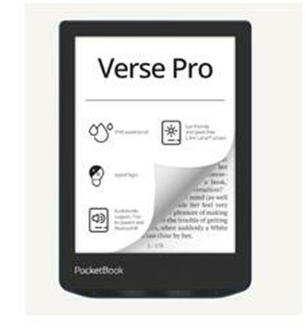 PocketBook e-boek reader with 16 GB storage, black electronic device for reading eBooks and digital content.