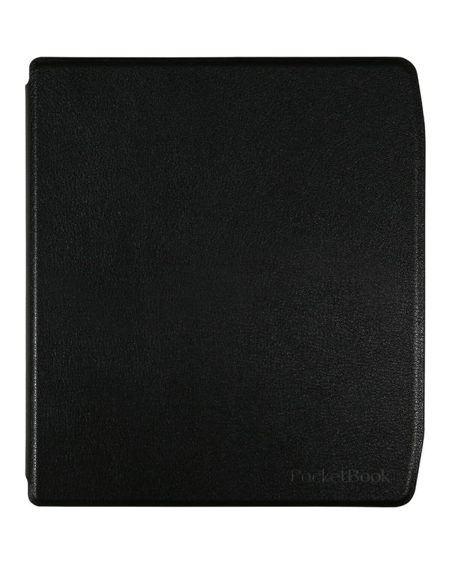 Black PocketBook eBook reader pocketbook HN-SL-PU-700-BK with protective cover, showing screen and sleek design.