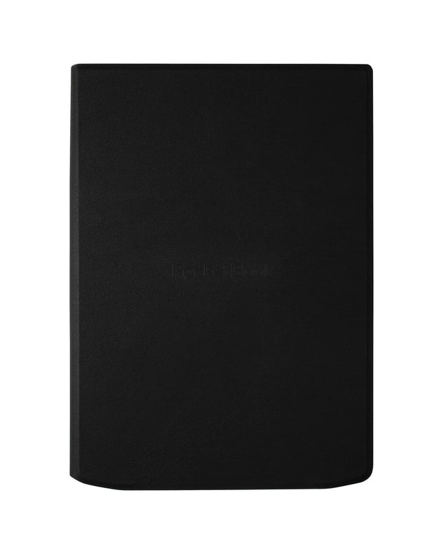 PocketBook PB743 e-book reader with black protective pocketbook case, showing screen and cover design.