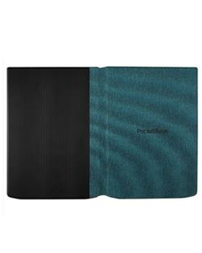 Green PocketBook Inkpad 4 eBook reader case with 4-pocket cover, designed for PocketBook 743 FLIP electronic reader.