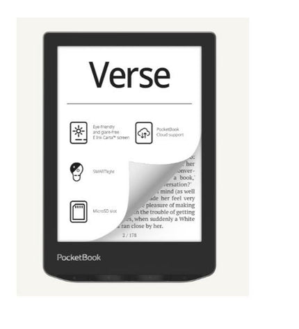 Gray PocketBook PB629-M-WW 6-inch eBook reader with sleek design and digital screen, electronic device for reading books.