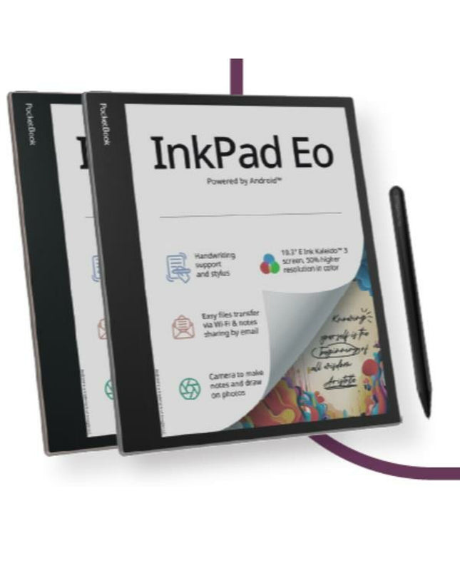 PocketBook PB1041-1-WW eBook reader with a sleek black design, digital screen, and side buttons for easy navigation.