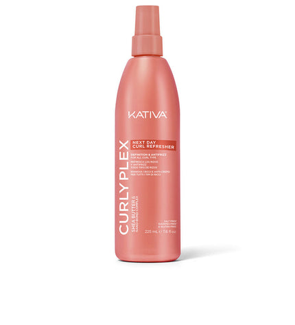 Kativa Curly Plex voedingssupplement bottle for healthy hair, vitamins, minerals, and personal care in a sleek packaging.