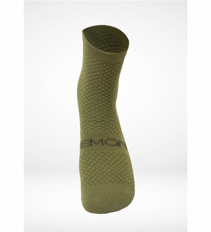 Hemon Fedaia yellow and khaki sport socks for cycling, designed for outdoor and athletic use, with breathable fabric and reinforced toes.