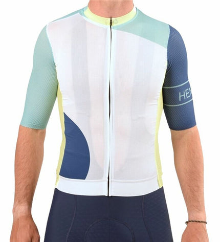 Hemon Prestiggio white cycling jersey for sport and outdoor riding, featuring breathable fabric and fitted design.