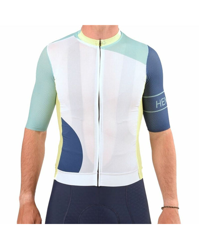 Hemon Prestiggio white cycling jersey for sport and outdoor riding, featuring breathable fabric and fitted design.