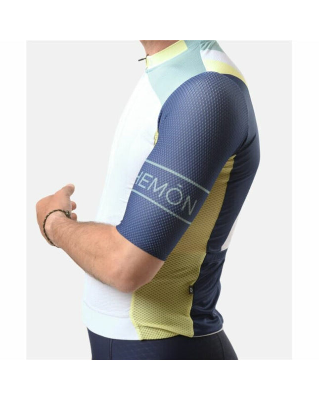 White Hemon Prestiggio cycling jersey for sport and outdoor riding, with a snug fit and breathable fabric.