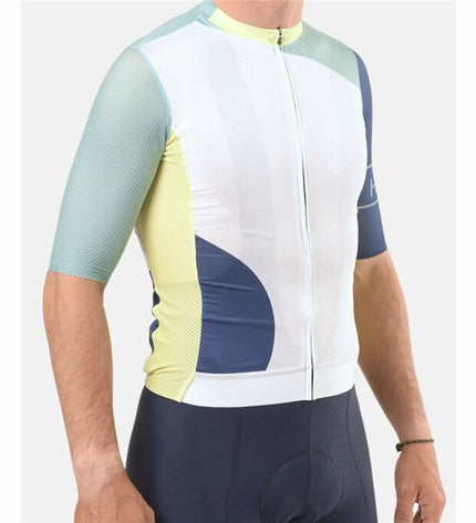 White Hemon Prestiggio cycling jersey for sport and outdoor riding, featuring a sleek design and comfortable fit.