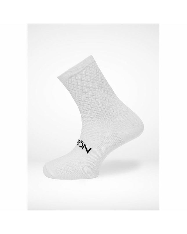 White Hemon Fedaia sport socks designed for cycling and outdoor activities, featuring a comfortable fit and breathable fabric.