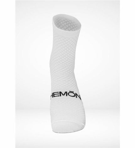 White Hemon Fedaia sports socks designed for cycling and outdoor activities, featuring breathable fabric and athletic fit.