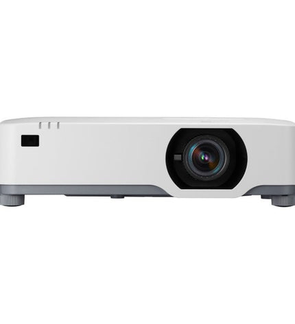 NEC P627UL projector with 6200 lumens displaying a vibrant image on a wall, ideal for home cinema and professional presentations.