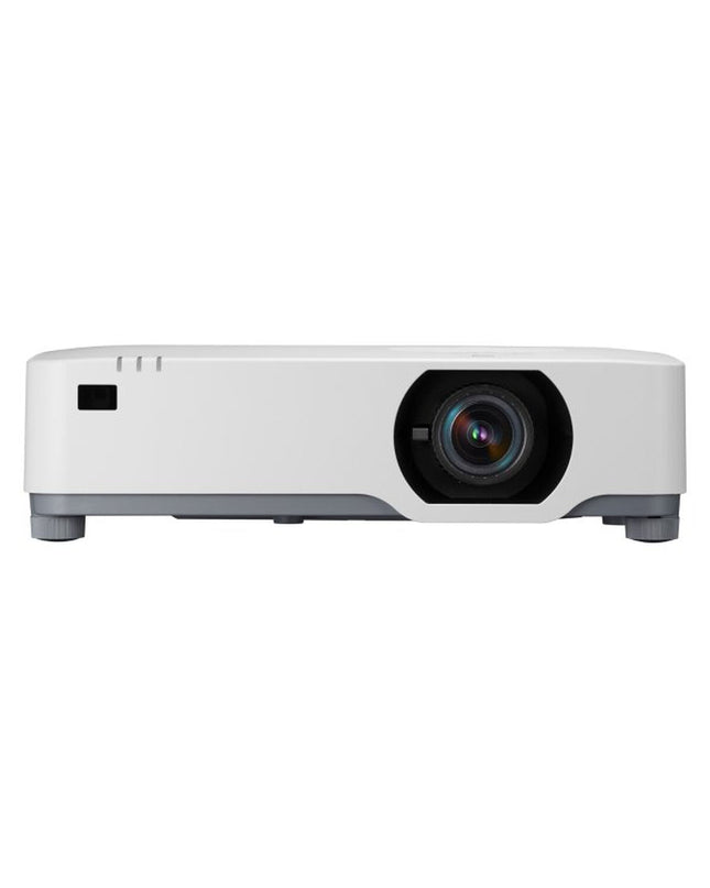 NEC P627UL projector with 6200 lumens displaying a vibrant image on a wall, ideal for home cinema and professional presentations.